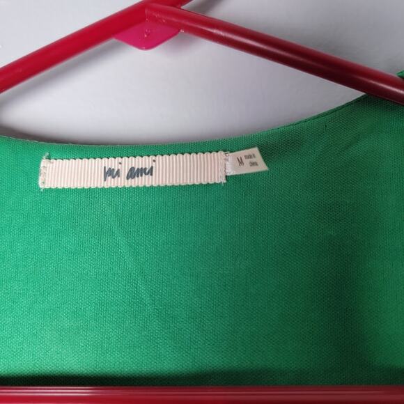 Mi Ami Green Floral True Wrap Dress M Lined Boho Cottagecore Flutter Sleeve Soft - Picture 10 of 10